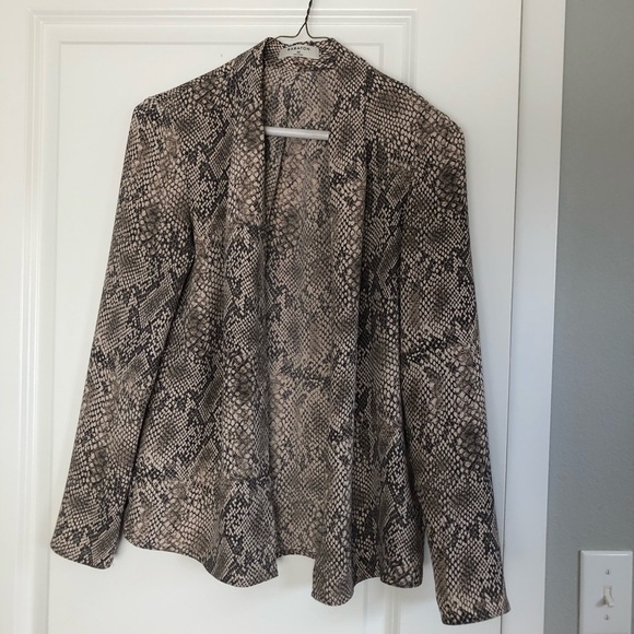 Babaton | Long Sleeve Reptile Print Button Blouse - Picture 2 of 8